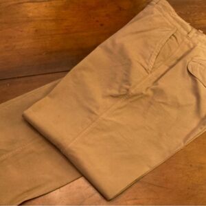 Polo Ralph Lauren men camel flat front brushed pima cotton pant made in Peru